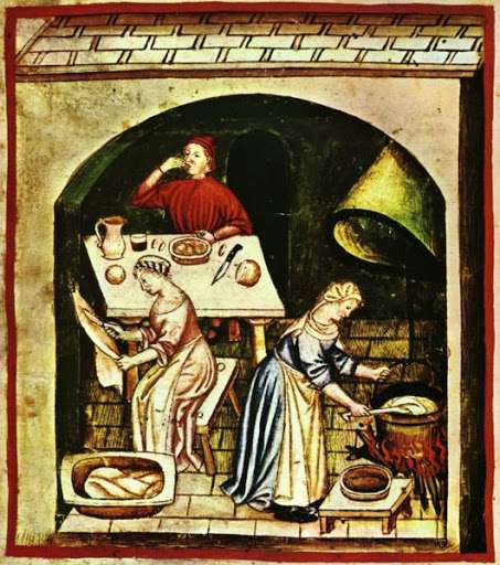 Приготування їжі, середньовічна мініатюра
