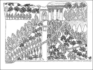 Малюнок барельєфа з палацу Сеннахеріба