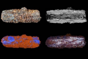 Полые цилиндрические бусы, сделанные из металлического метеорита
