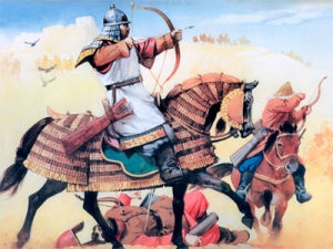 Тяжеловооруженный монгольский лучник 1220 год