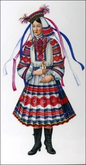 Одежду свахи-воины одевали только на свадьбу в селах Ратновского района Волынской области и соседнего Малоритского Брестской (Беларусь) 