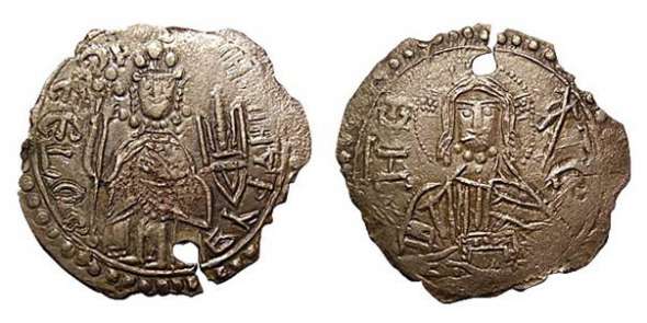 «Срібник» князя Володимира (лицьовий і зворотний бік), де зображено тризуб