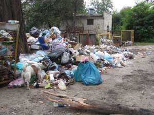 У районі Радіозавод міста Сміли два тижні не вивозили сміття. Контейнери переповнені, місцеві жителі кидають непотріб на тротуари