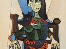 Пабло Пикассо — &quot;Дора Маар с кошкой&quot;. Продана за $95 млн, 03.05.2006.
Союз Маар и Пикассо не был сентиментально-романтическим, это был союз двух интеллектуалов и художников. В каком-то смысле это столкновение двух неординарных характеров. В силу этого портреты Доры всегда были максимально искажены — острые углы и мрачные оттенки.