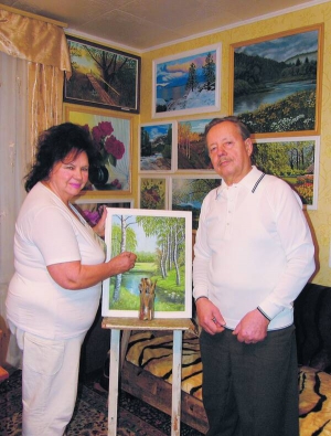 Ніна Дещенко з чоловіком Василем прожила у шлюбі 50 років. Малювати почала у 63. Її картини висять у вітальні
