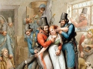 Пригоди російських козаків у Парижі 1814 року – зокрема й безчинства – змалював свідок подій художник Ґеорґ-Еммануель Опіц