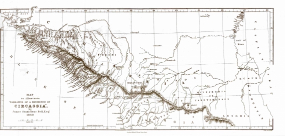 Карта Черкесії, 1840 рік