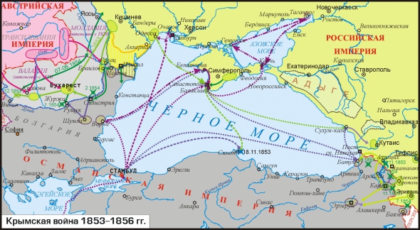  Карта военных действий Крымской войны