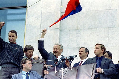 Борис Ельцин после поражения ГКЧП. 22 августа 1991