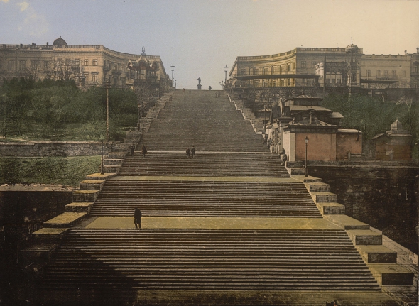 Потёмкинская лестница на открытке XIX века