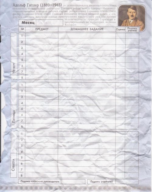 Так выглядит страничка дневника российского школьника