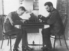 Сергей Прокофьев играет в шахматы с другом Василием Морольовим. Никополь. 1909