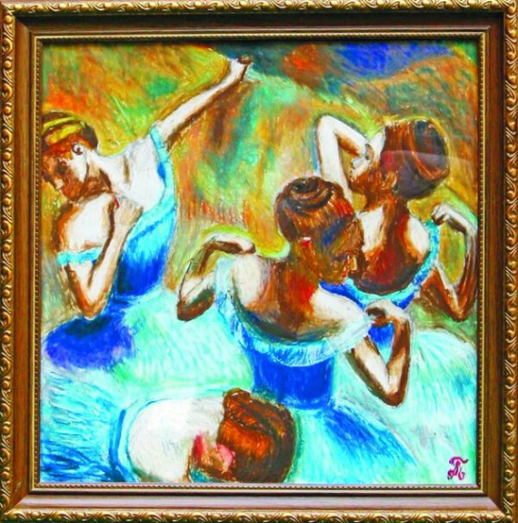 Копію картини ”Балерини” французького живописця ­Едґара Деґа Олеся Твердохліб намалювала за шість годин