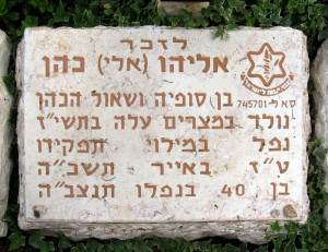 Памятная плита в Иерусалиме