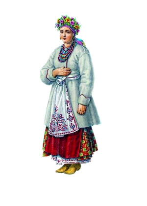 Наречена з Київщини. Малюнок Федора Солнцева, 1847 рік