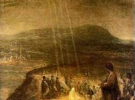 Лучи. Это полотно кисти фламандского художника Арта де Гельдера называется "Крещение Христа". Картина была написана в 1710 году и находится сегодня в музее Фитцвильяма в Кембридже. На картине видно, как от НЛО-подобного объекта, висящего в небе, исходят вниз на Иоанна Крестителя и Иисуса Христа лучи света. 