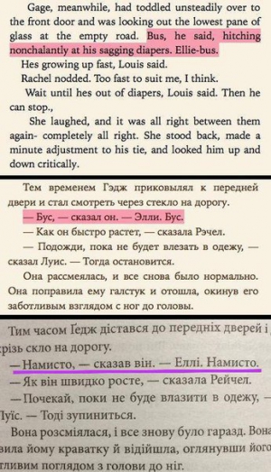 Правила перекладу Володимира Полякова (Кладовище домашніх тварин)