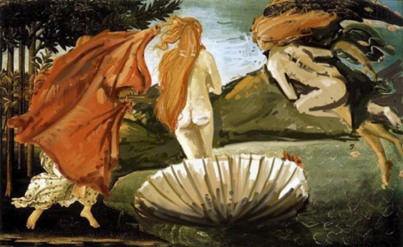 «Рождение Венеры», Сандро Боттичелли, вид сзади.