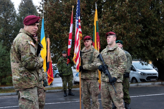 Церемонія відкриття багатонаціонального тренування підрозділів ЗС України,  с. Старичі, Яворівський район, Львівська область, 23 листопада 2015