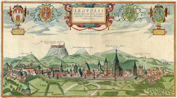 Панорама Львова у XVII сторіччі авторства Гогенберга і Пасаротті.