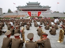 Військовий оркестр в очікуванні свята по завершенню партз’їзду в КНДР. Пхеньян, 10 травня 2016