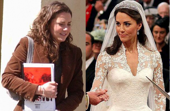 Кейт до и во время свадьбы