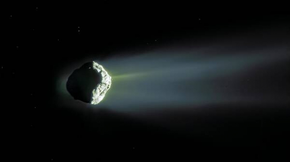 Комета Чурюмова–Герасименко наближається до Сонця. Під дією тепла виділяються гази і пил