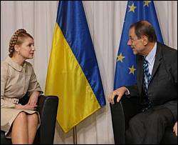 Солана похвалив Тимошенко за економіку і дорікнув за чвари з Ющенком