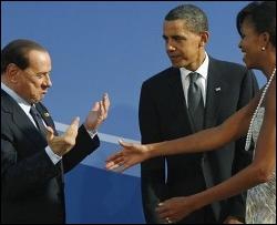 Сильвио Берлускони удивил загар Мишель Обамы