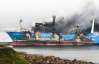 Пожар в порту Фарерских островов полностью уничтожил траулер