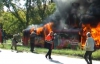 В Харькове дотла сгорел трамвай