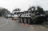 На Буковине микроавтобус врезался в бронетранспортер