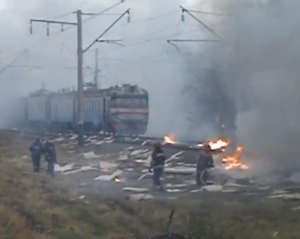 На Волыни из-за столкновения с грузовиком сгорел поезд