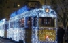 В Запорожье на маршрут вышел рождественский трамвай-вертеп