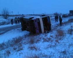 В Николаевской области перевернулся автобус с 37 пассажирами