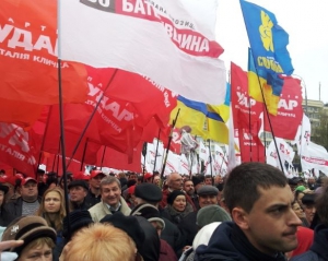 Митингующие под Радой забросали &quot;регионалов&quot; снегом и землей 