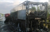 На Запорожье во время рейса сгорел двухэтажный автобус