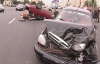 В Киеве в ДТП попали три автомобиля: "Таврия" легла на крышу