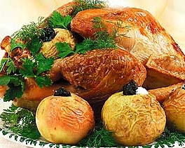 Запечену індичку з яблуками замовляють на новорічний стіл за 270 грн
