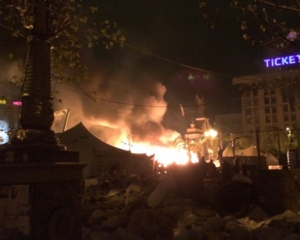 Ночью на Майдане произошел пожар