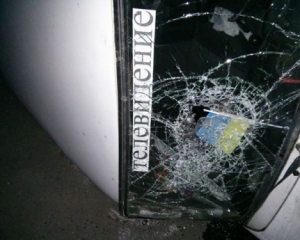 В Одессе сепаратисты перевернули авто местной телекомпании