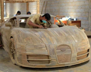 В Індонезії роблять дерев&#039;яні гіперкари Bugatti Veyron за 3 тисячі доларів
