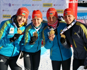 Украинские биатлонистки выиграли эстафету на чемпионате Европы