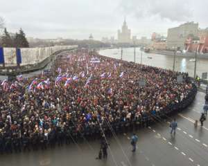 На Марш памяти в Москве прийлы более 50 тысяч человек