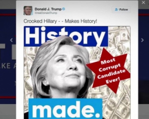 Трамп удалил скандальный твит о Клинтон
