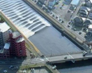 В Японии развернулась река