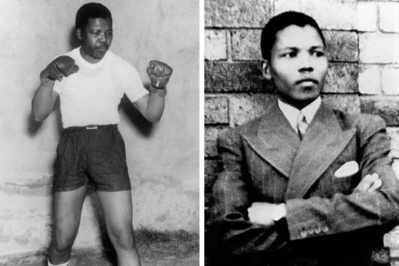 В молодості Нельсон Мандела займався боксом.  