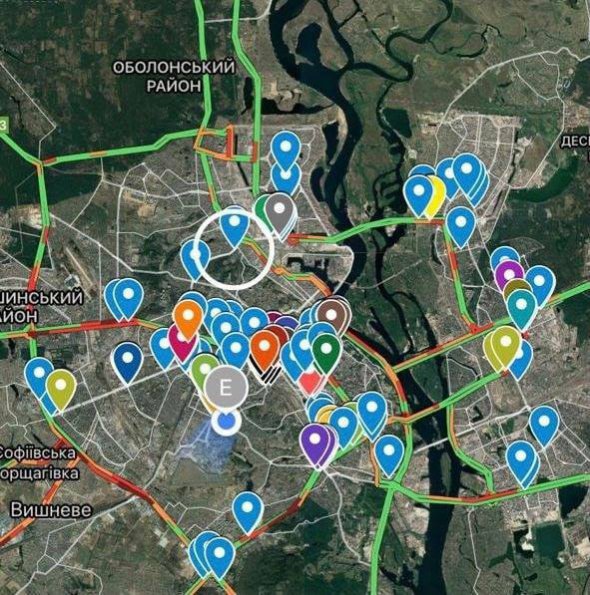 На карті позначили місця злочинів у столиці. Киян закликали бути обережними
