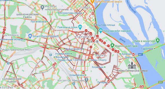 Ситуация на дорогах Киева