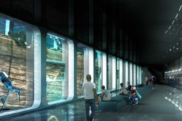 Концепт будущего подводного музея в Амстердаме